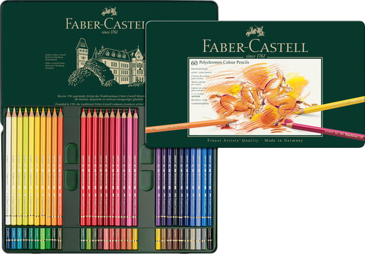 Faber-Castell - Polychromos colored pencils set 60 colors metal case - 110060