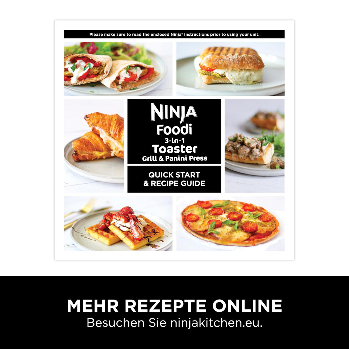 Ninja Foodi 3-in-1 Toaster, grill electric cu capac, oțel inoxidabil, ST202EU