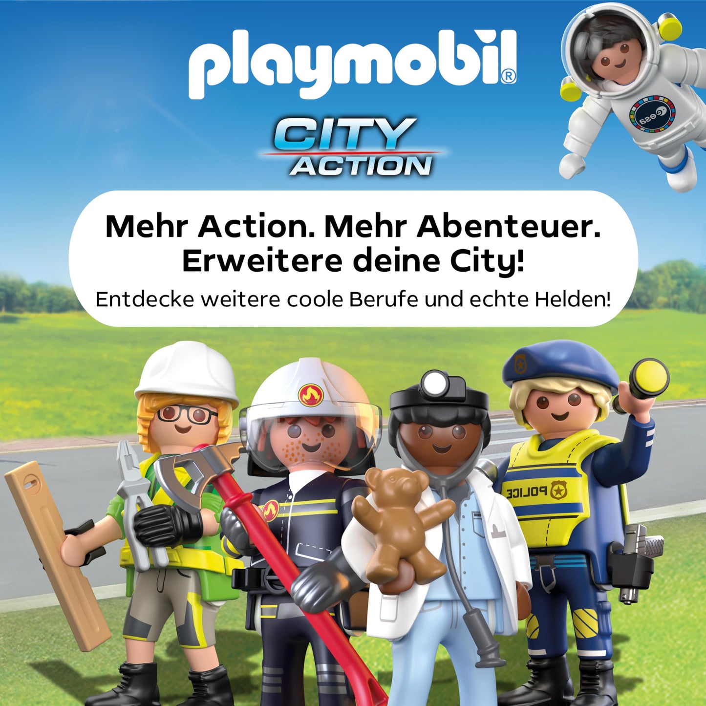 PLAYMOBIL City Action SWAT vehicle | With police officer, criminal motorcycle and nail tape | Children's toys from 4 years | 72066