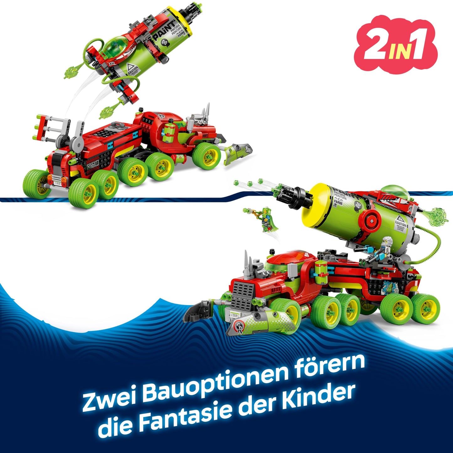 LEGO DREAMZzz Mateos Spray Can Truck - Toy with 2 building modes, modular boosters and 5 minifigures including Cooper and Mr. Oz - Birthday gift for girls and boys aged 9 and up - 71499