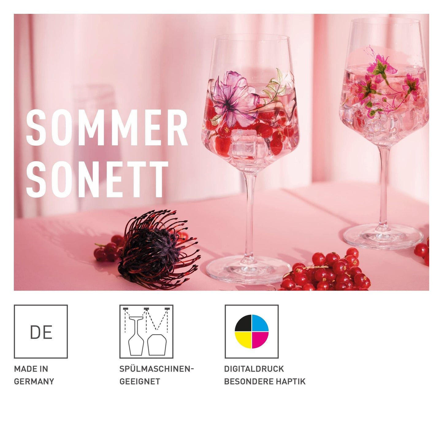RITZENHOFF 3461004 aperitif glass 500 ml - set of 2 - series Sommersonett No. 4, 2 pieces, plant motif - Made in Germany