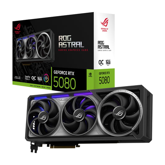 Placă grafică pentru jocuri ASUS ROG Astral GeForce RTX 5080 16GB GDDR7 OC Edition - 90YV0LV0-M0NA00