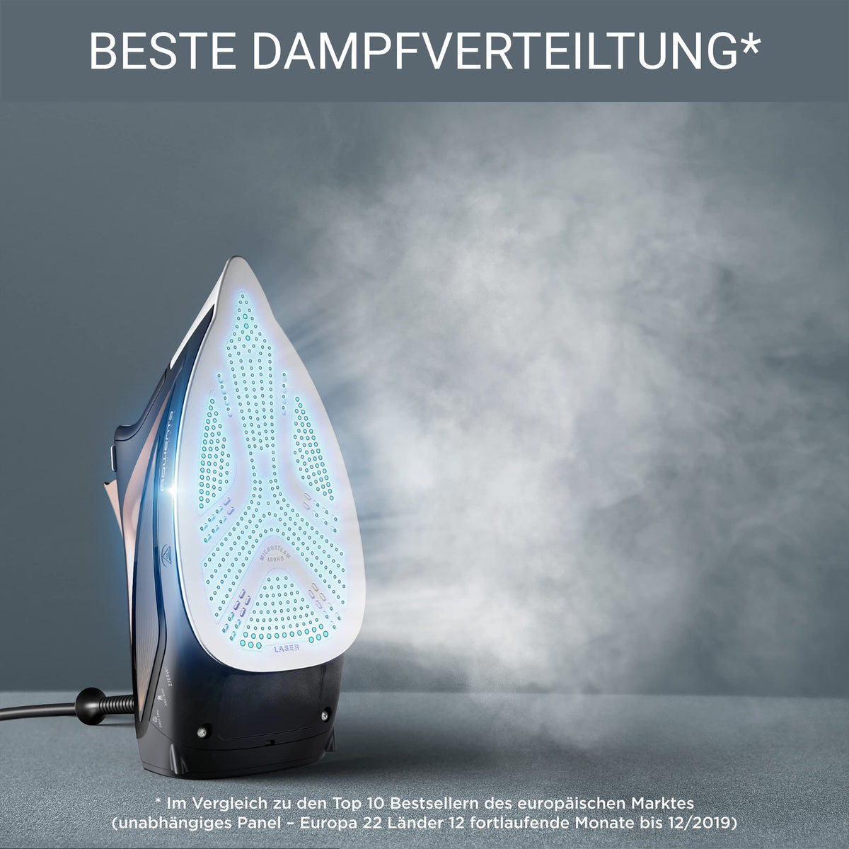 Rowenta Focus Excel Fier de călcat cu aburi, 2700 Watt, 45 g/Min. eliberare continuă de aburi, 180 g/Min. impuls de aburi, oprire anti-picurare, setare anti-calcar, rezervor de apă de 300 ml, negru/cupru, DW5325