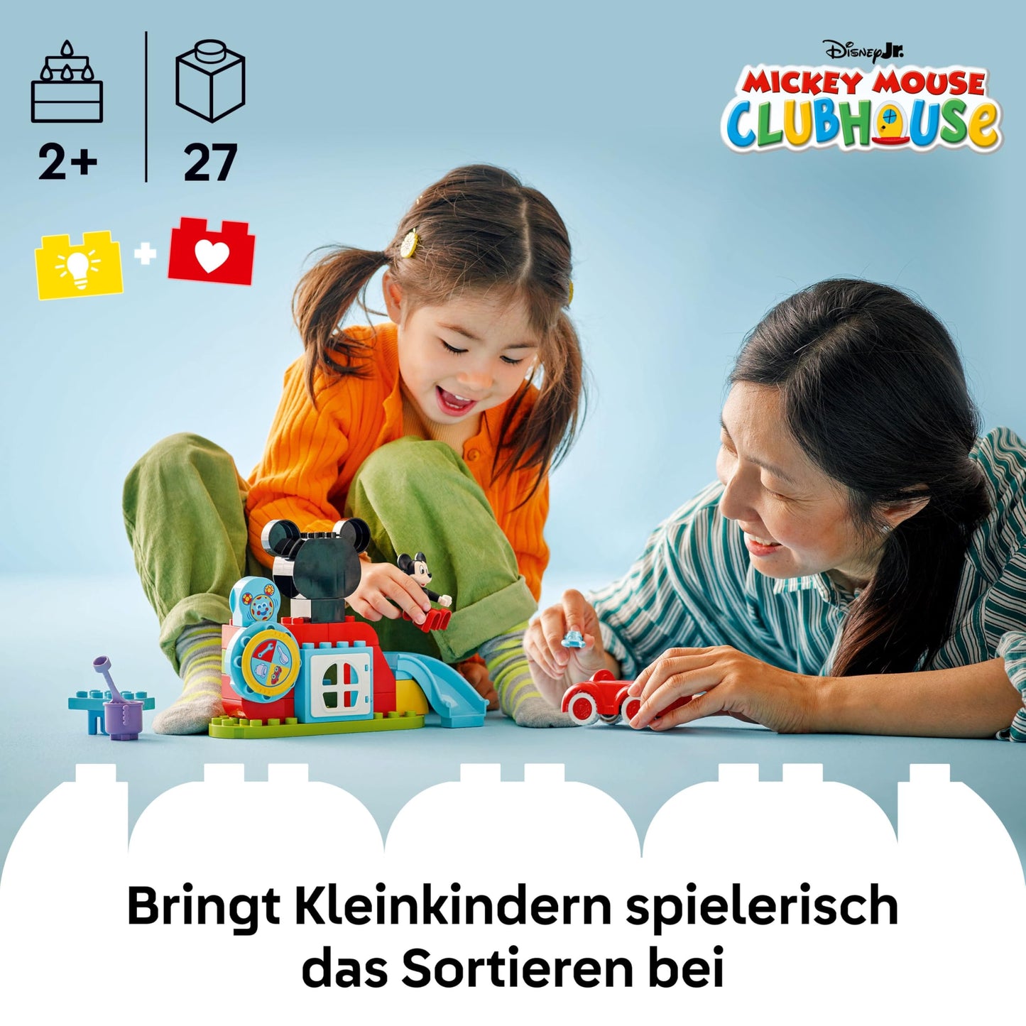 LEGO DUPLO | Mickey's Clubhouse and Car - Color Matching Toy for Boys & Girls Ages 2+ - Educational Toy for Toddlers with Mickey Mouse Figure & Activity Wheel - Children's Gift - 10454