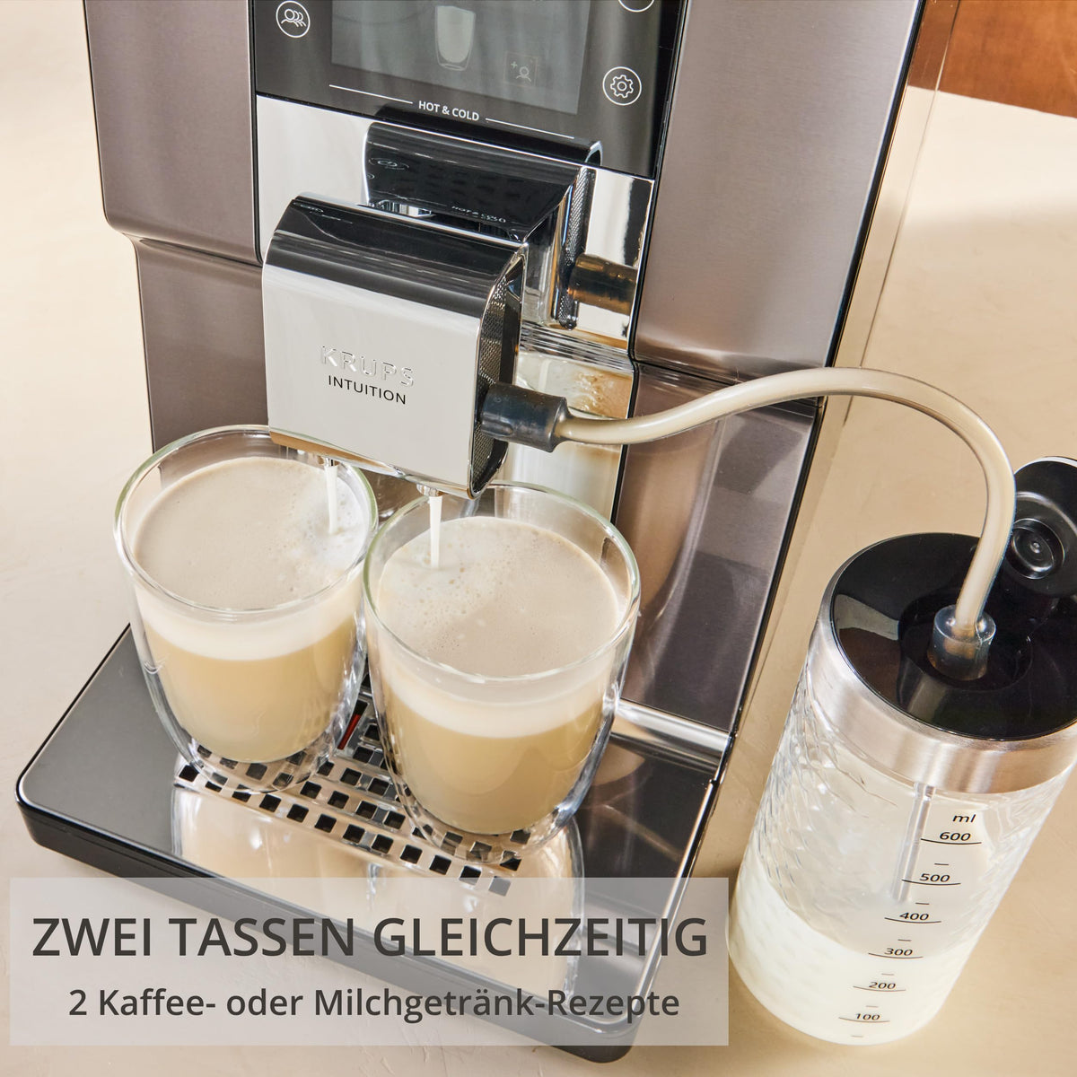KRUPS Intuition Experience Hot&Cold Coffee Machine, 2-Cup Function - EA879EE0