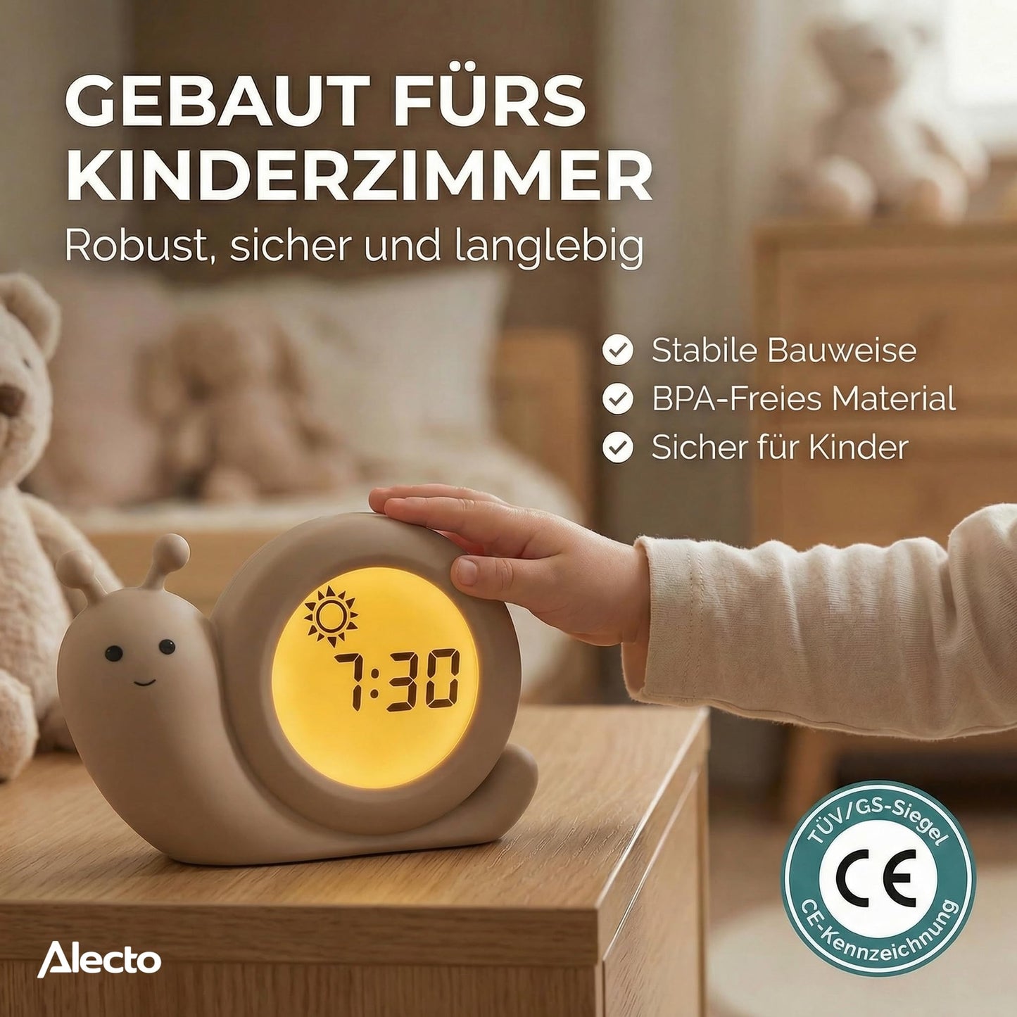 Alecto BC110BE Simon - alarm clock children - children's alarm clock - sleep trainer children