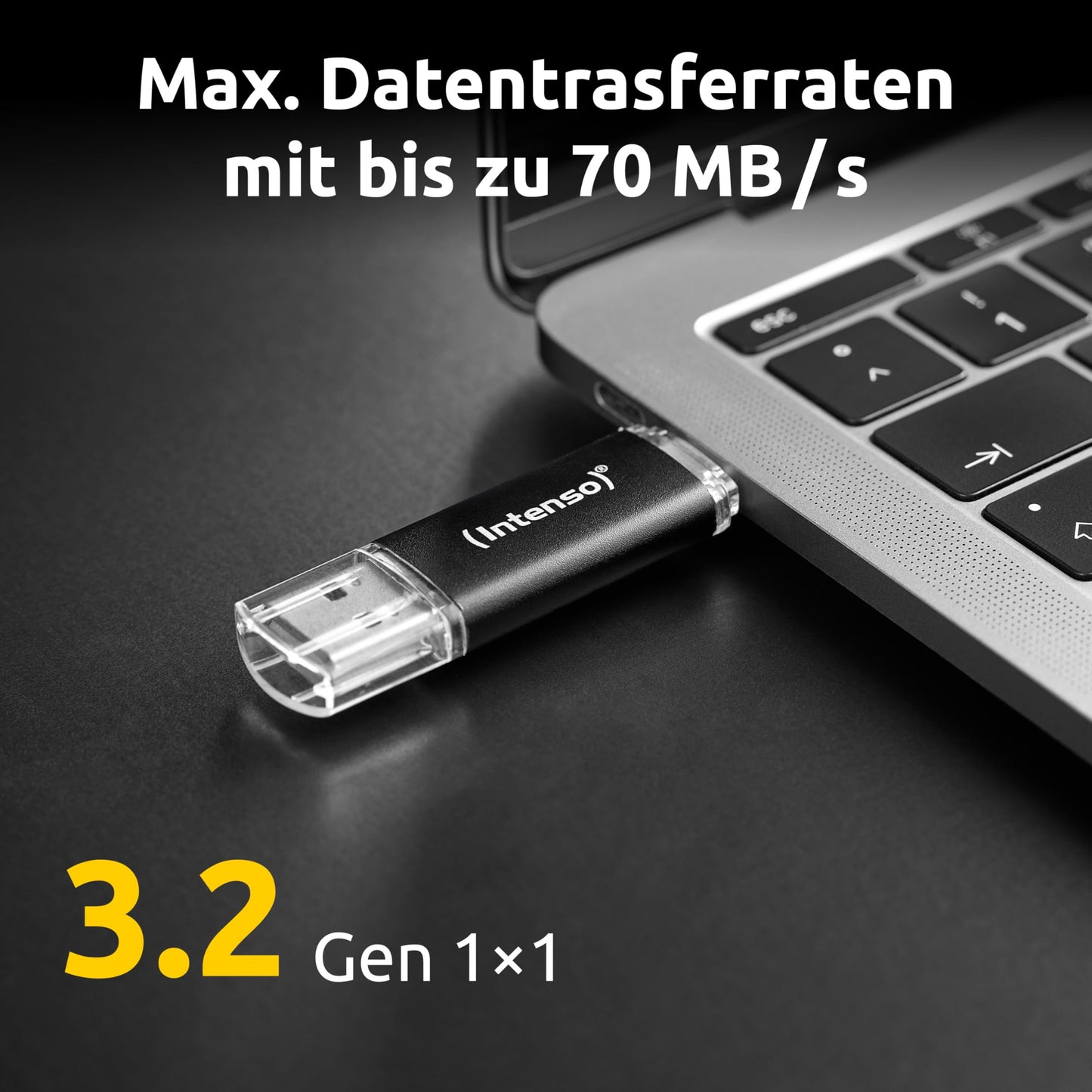 Intenso Twist Line Dual USB stick 2X 128GB - Super Speed USB 3.2 Gen 1x1 with up to 70 MB/s, USB-C and USB-A, anthracite - 3539495