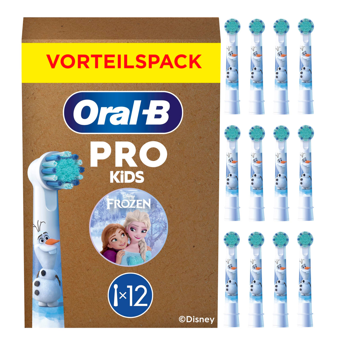 Oral-B Perii de schimb Pro Kids 3+ Disney Frozen, Alb, 12 bucăți - 4210201395263