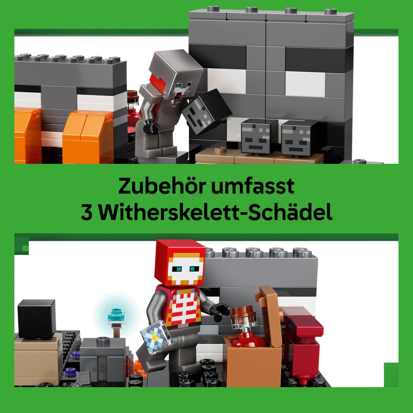 LEGO Minecraft Duel with the Wither - Gift for young gamers - Merchandising for fans - Minecraft - Building set with many creatures and workbench for boys and girls aged 8 and up - 21590