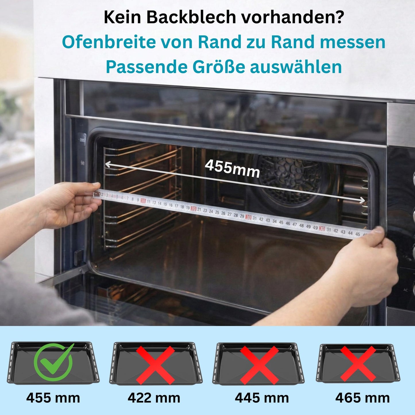 ICQN baking tray set 455 × 375 × 30 mm, compatible with Bosch, Siemens, Constructa & Neff, enameled baking trays for ovens and stoves - Yak017-Yak017-set