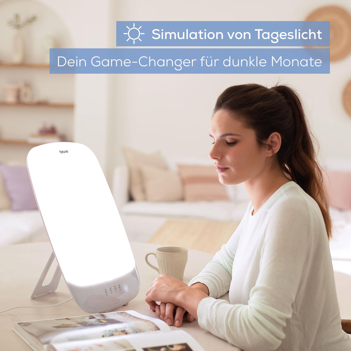 Beurer TL 85 Daylight Lamp, TEST WINNER Stiftung Warentest, Simulation of daylight, 14,000 Lux brightness, medical device, for use in cases of light deficiency, with timer (30, 60, 90, 120 min.)
