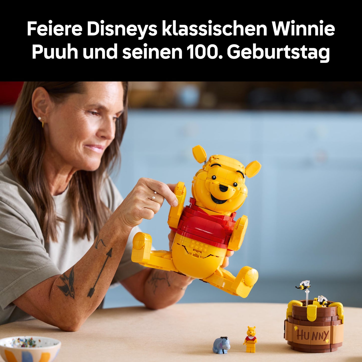 LEGO | Disney Winnie the Pooh - model building for adults to display - with honey pot, collector's minifigure & Eeyore figure - DIY nostalgic gift idea for fans - 43300