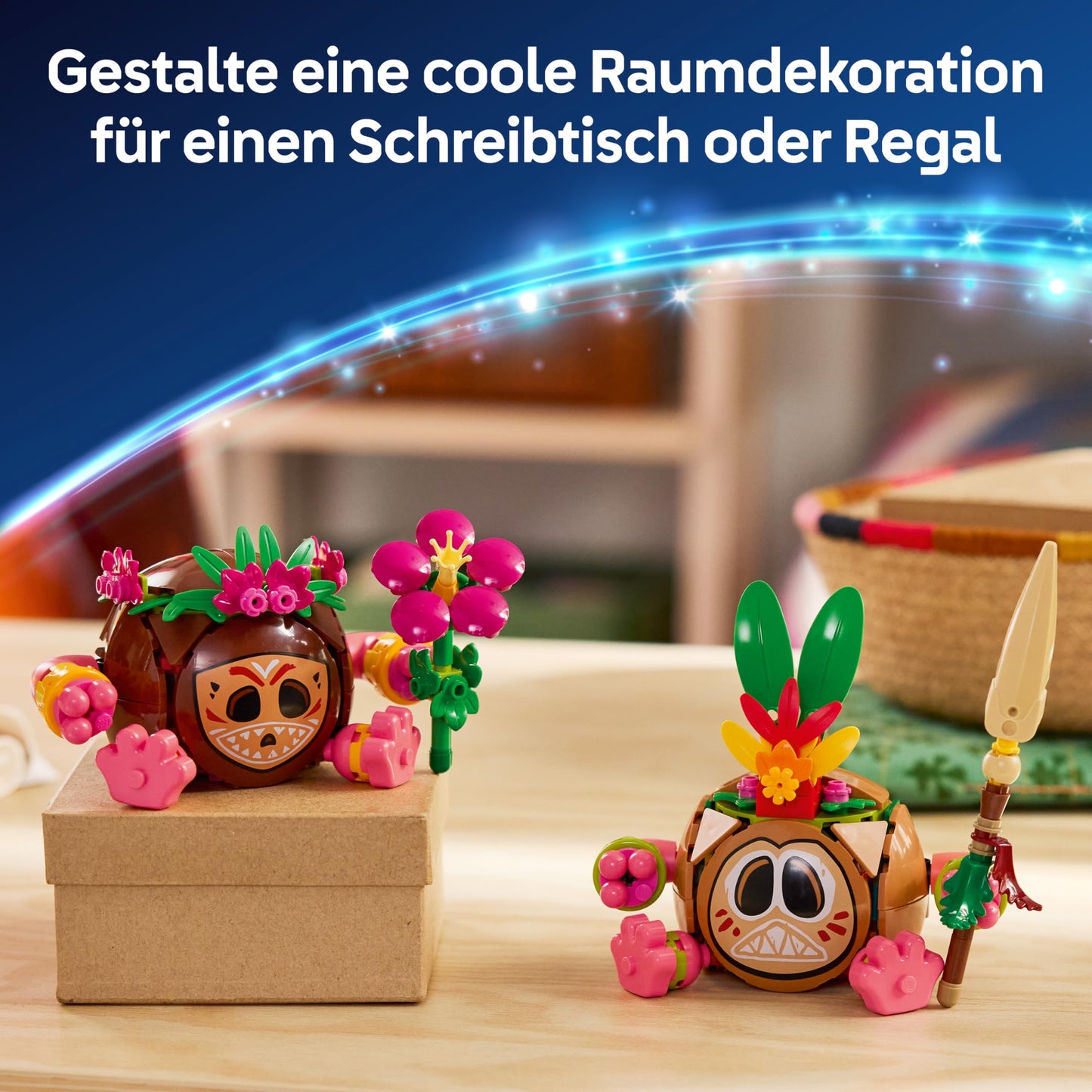 LEGO | Disney Vaiana Kakamora - toy including 2 flowerpot figures with artificial flowers as room decoration - gift for girls aged 9 and over and film fans - 43293