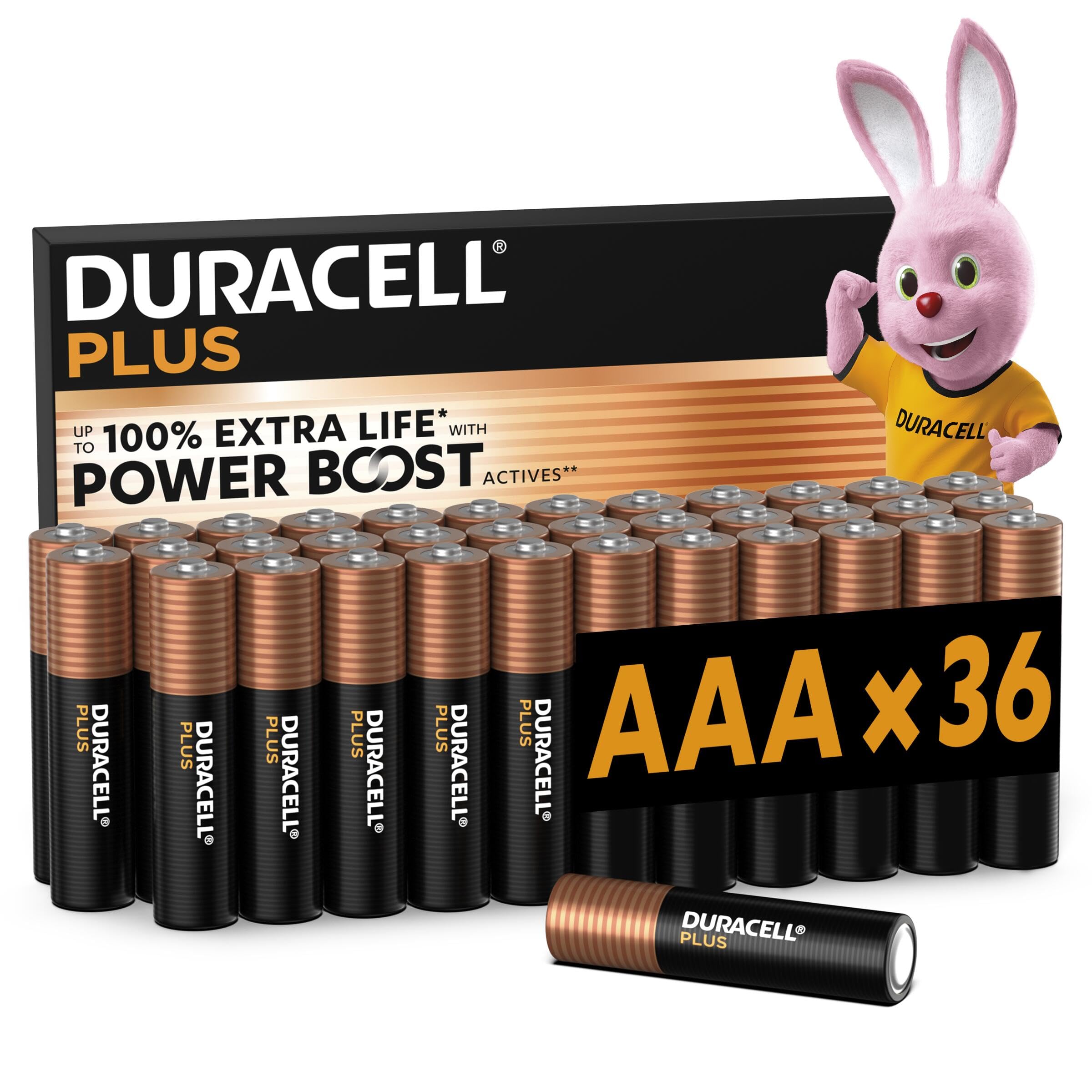 DURACELL Plus AAA Batteries (Pack of 36) - Alkaline Batteries 1.5V - LR03