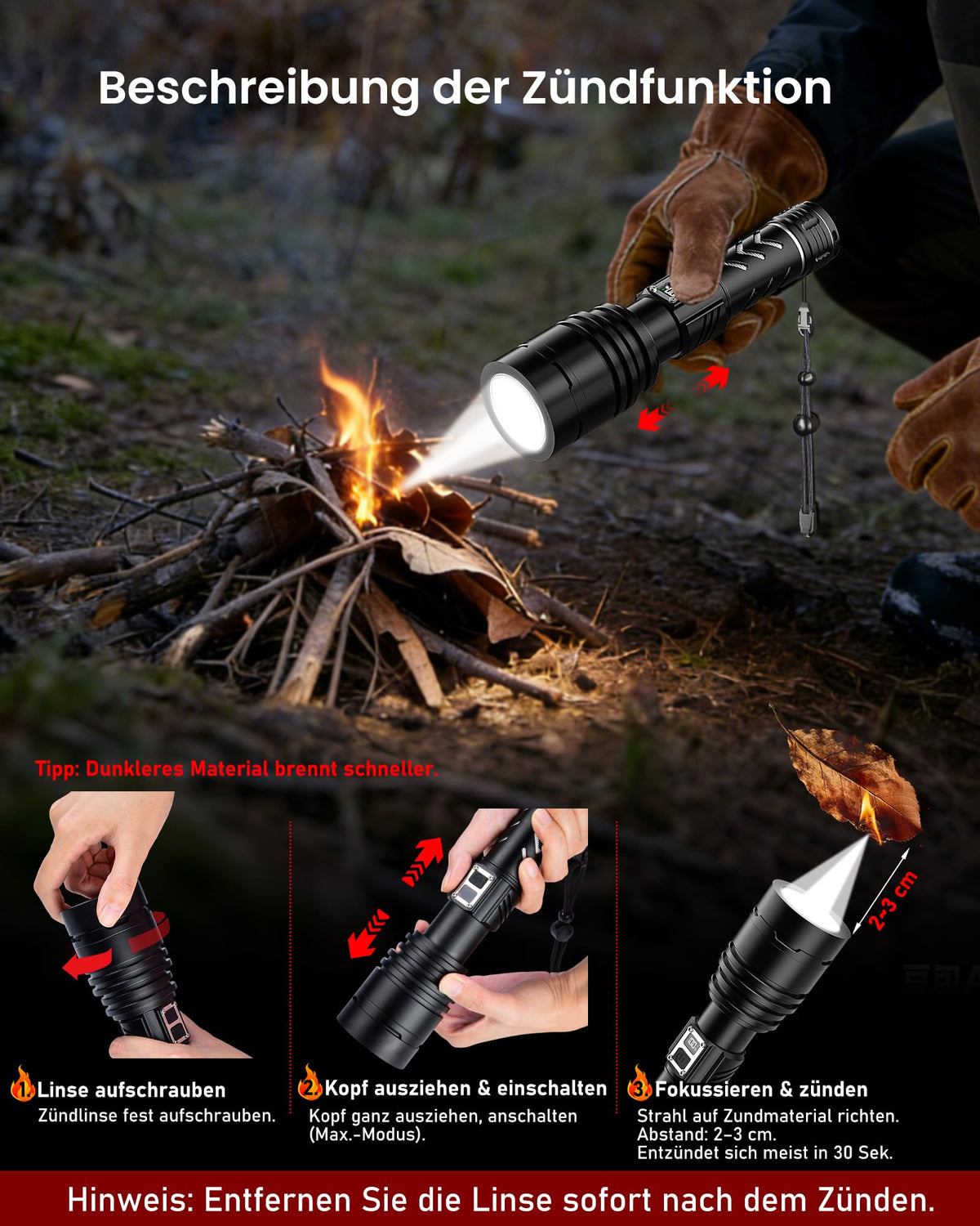 Shadowhawk 1,000,000LM Rechargeable LED Flashlight Extremely Bright, Ignition Function - S1989