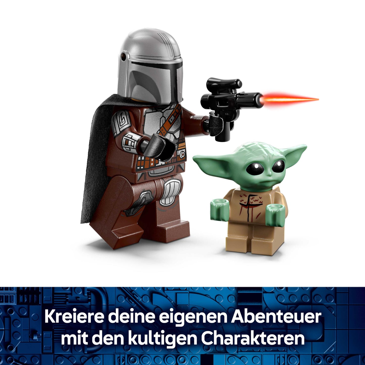 LEGO Star Wars The Mandalorian and Grogu on their speeder bike - set with vehicle and 2 Star Wars figures for action adventures - gift for children aged 6 and over - 75436