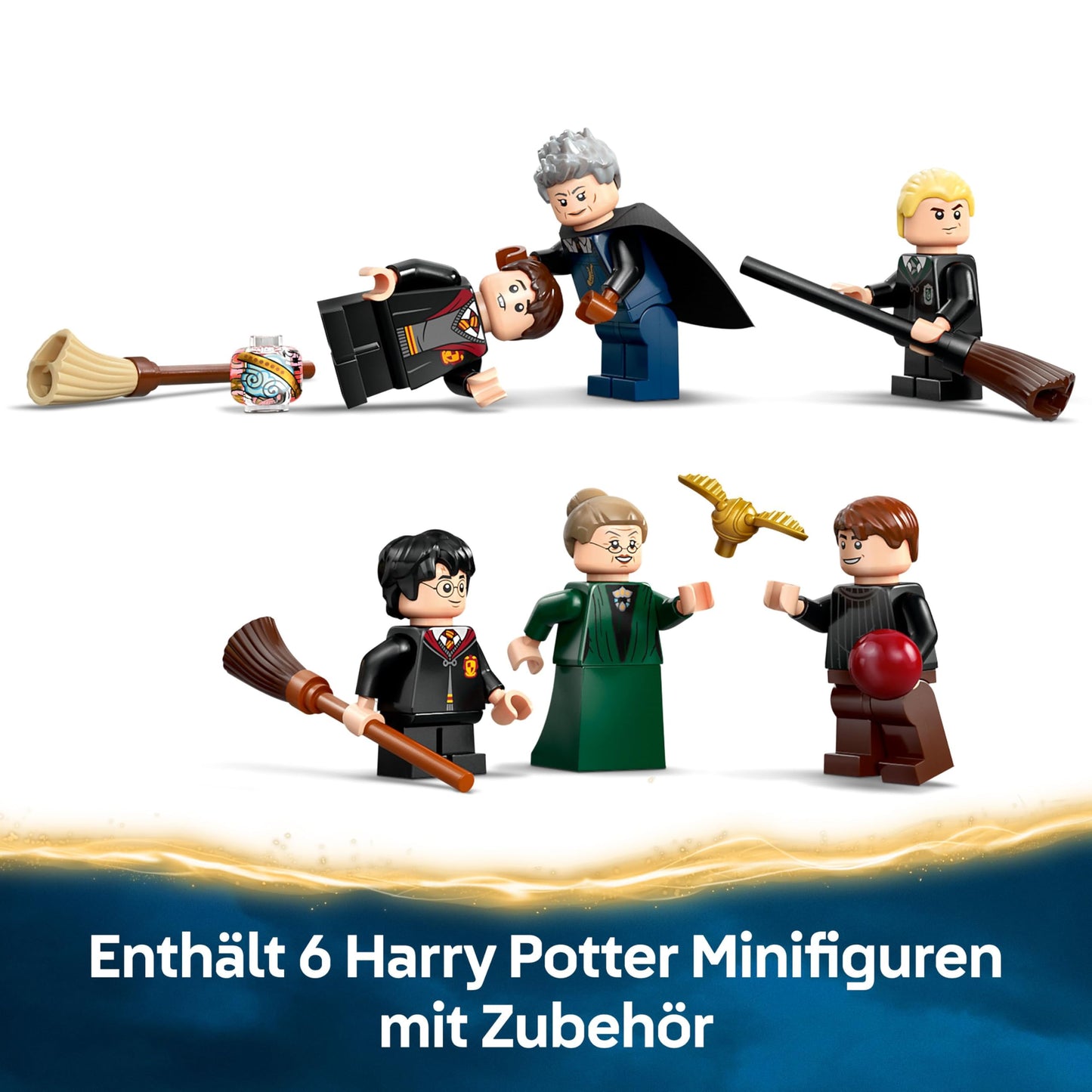 LEGO Harry Potter Hogwarts Castle: Flying lessons, adventure playset with 6 collectible minifigures, including Draco Malfoy & Professor McGonagall, role play set for boys and girls aged 9 and up 76447