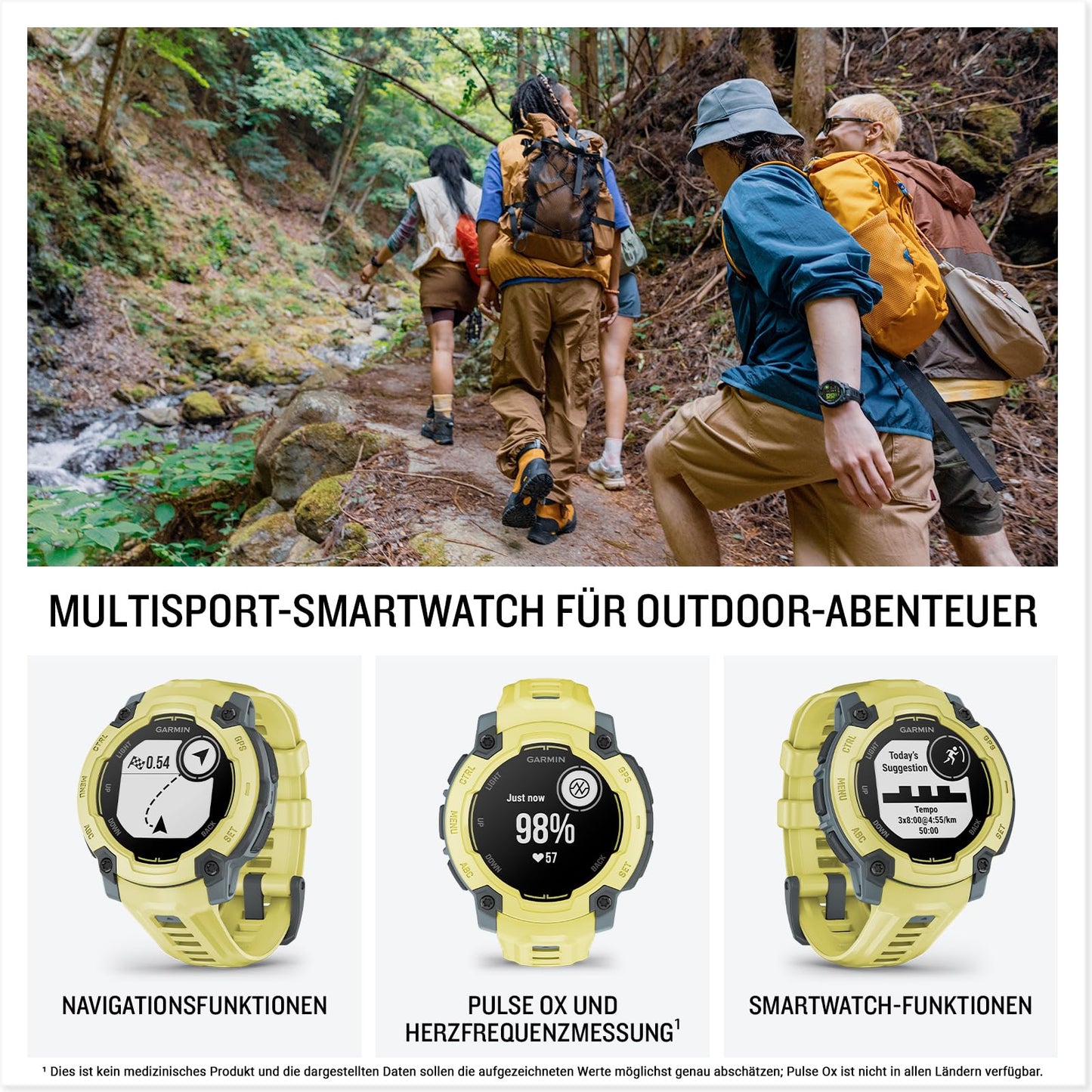 Garmin Instinct E 45mm – GPS multisport smartwatch, 0.9" display, up to 16 days battery life, 60+ sports apps, coach, multi-satellite reception, notifications - 010-02933-01