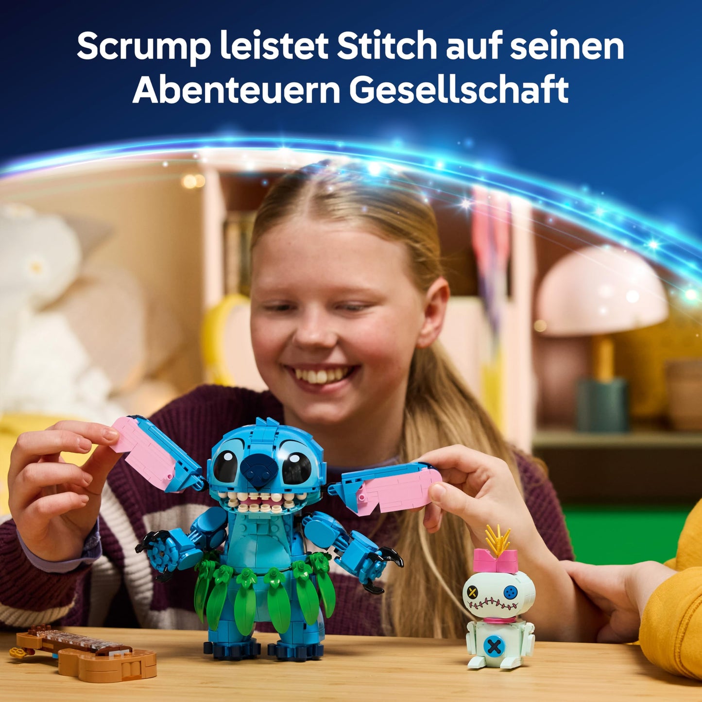 LEGO | Disney Stitch and Scrump - 2 figures with accessories including ukulele as room decoration - birthday gift for girls, boys and film fans aged 9 and over - 43296