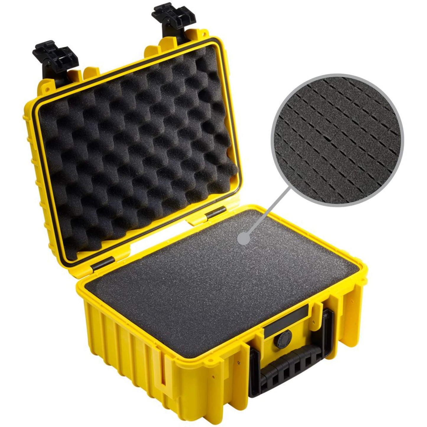 B&W International multi-purpose case Outdoor 3000 (PP.117) yellow - with cube foam - waterproof (IP67), dustproof, impact-resistant, extremely robust - 3000/Y/SI