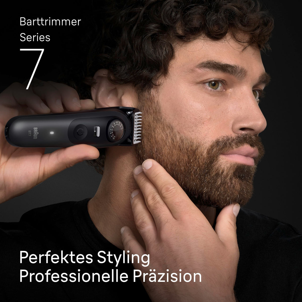 Braun Beard Trimmer Series 7, Cordless Beard Trimmer for Men, BT7535, Gray