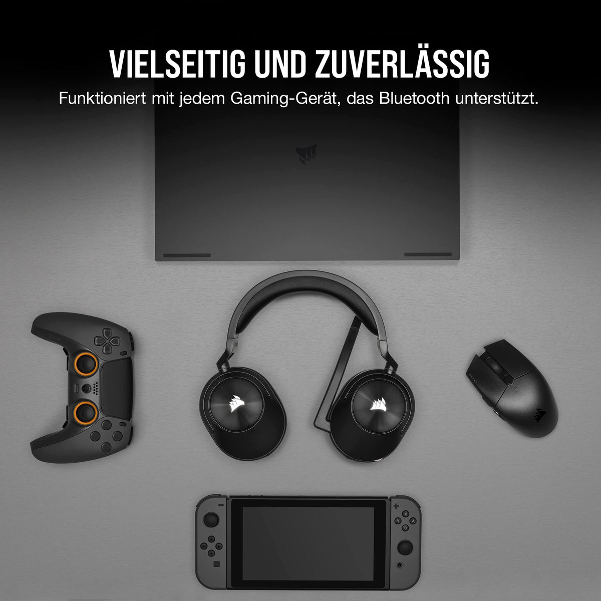 Corsair HS55 Wireless CORE Lightweight Gaming Headset - Omnidirectional Microphone - Neodymium Drivers - Up to 50 ft Range - iCUE Compatible - PC, PS4, Nintendo Switch - Carbon - CA-9011290-EU