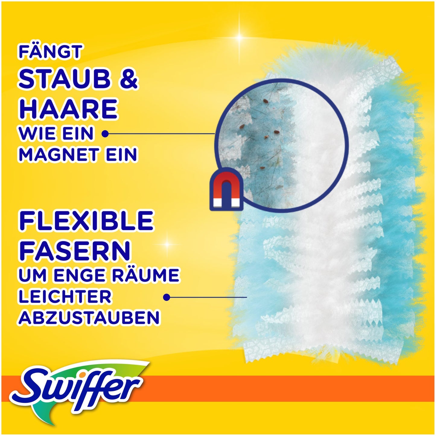 Swiffer dust magnet refill pack, 54 cloths (3×18), catches and locks in 3 times more dust and hair than conventional feather dusters - 8700216676892