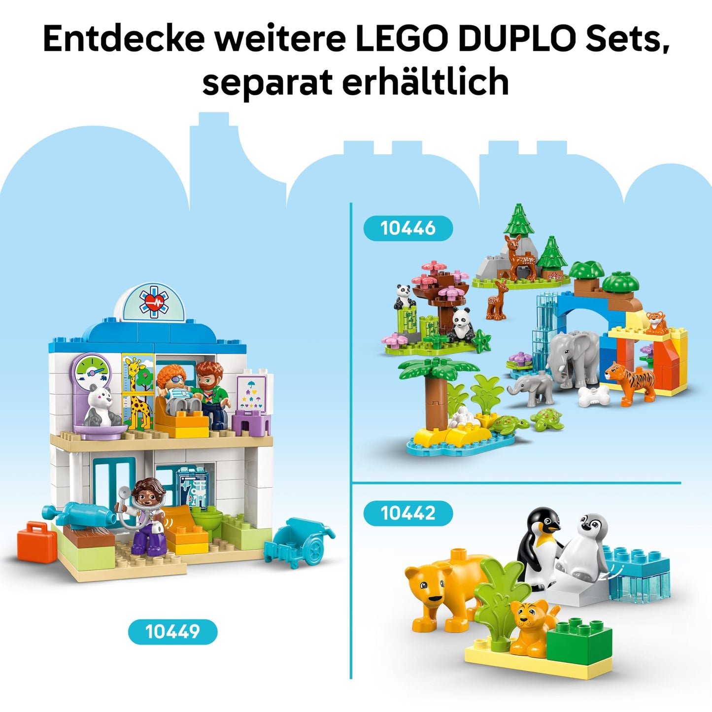 LEGO DUPLO ambulance with driver - educational toy for toddlers aged 2 and up - Montessori toy for role play - ambulance toy with car, house, 2 figures - gift for children 10447