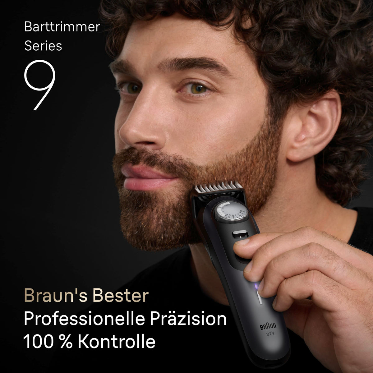 Braun Trimmer de barbă Series 9, Tăietor de barbă fără fir pentru bărbați, BT9525, Titan