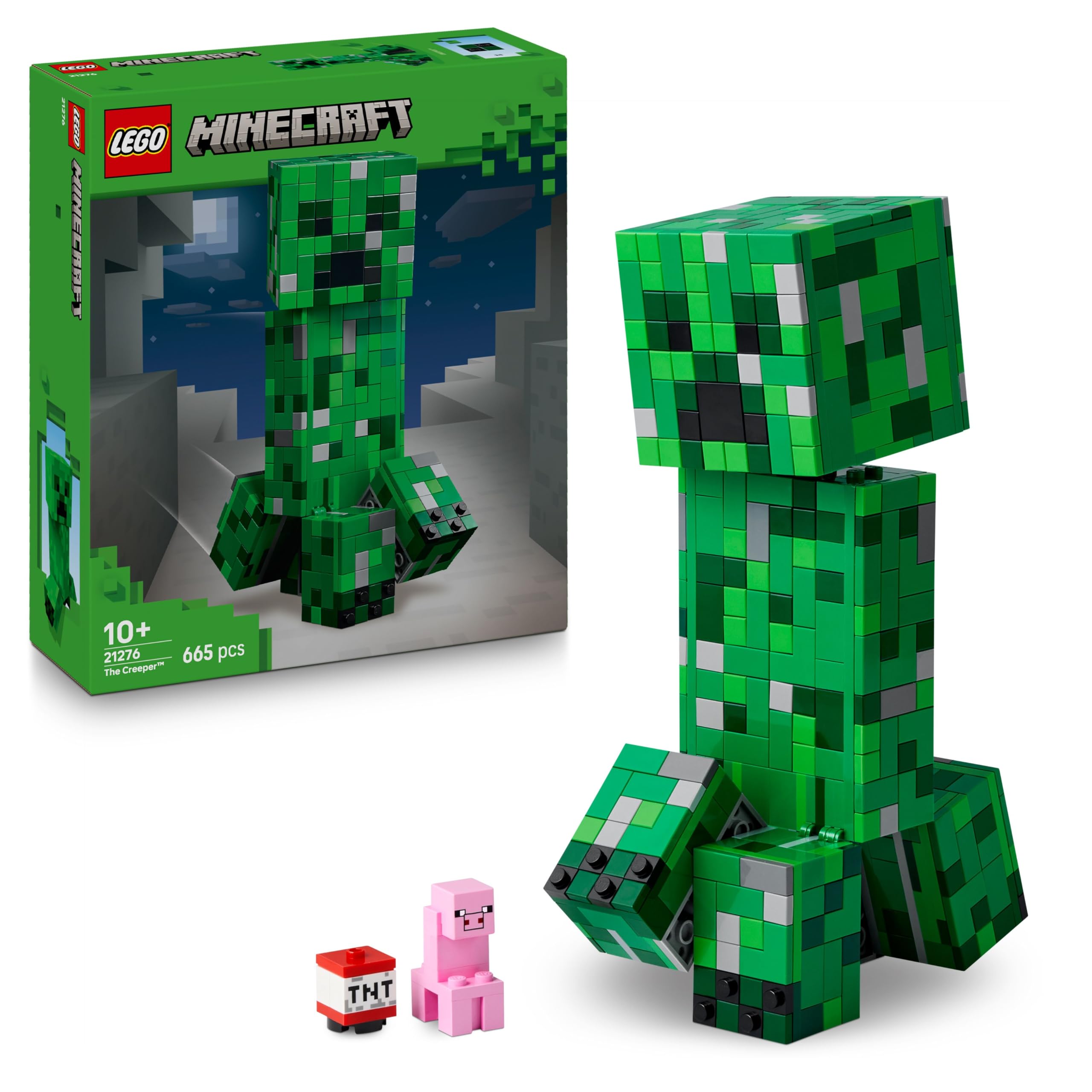 LEGO Minecraft The Creeper - gamer toy - movable action figure - interactive play set with TNT element - children's DIY decoration - gaming gift for boys, girls and teenagers aged 10 and over - 21276