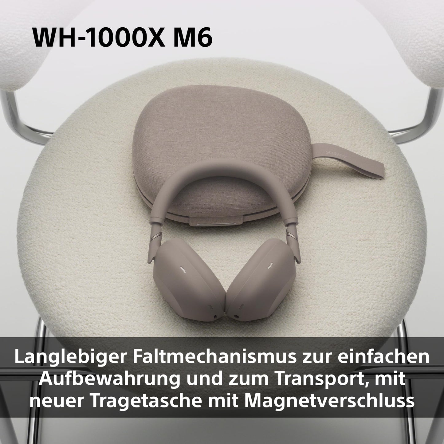 Sony WH-1000XM6 Wireless Noise Canceling Headphones, Signature Hi-Res Sound, Bluetooth Headphones, Comfort, Foldable Design, Magnetic Carrying Case, 30 Hour Battery NC On, iOS & Android - Sandstone - WH1000XM6T.CE7