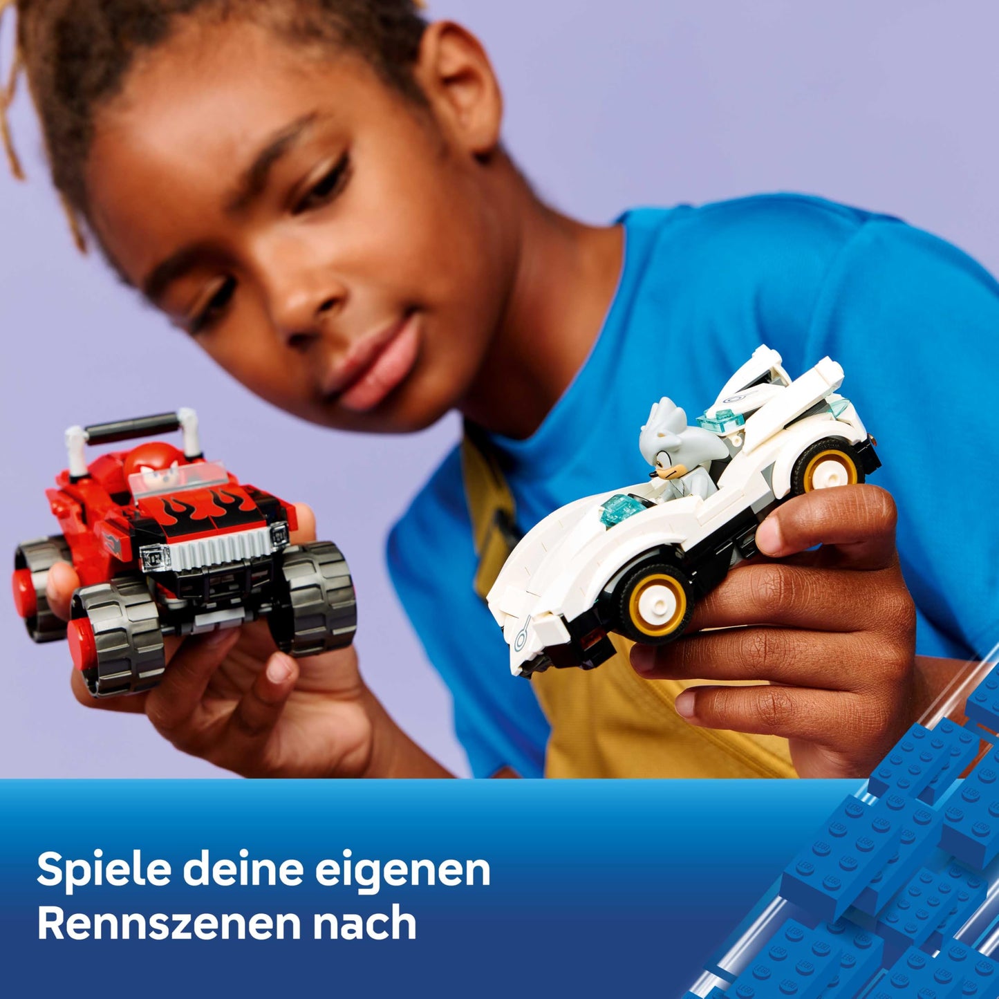 LEGO Sonic the Hedgehog Silvers Car vs. Knuckles' Monster Truck - Children's toy with 2 speedsters and 2 minifigures - Gift for boys and girls aged 8 and up - Sonic fan item for gamers - 77118