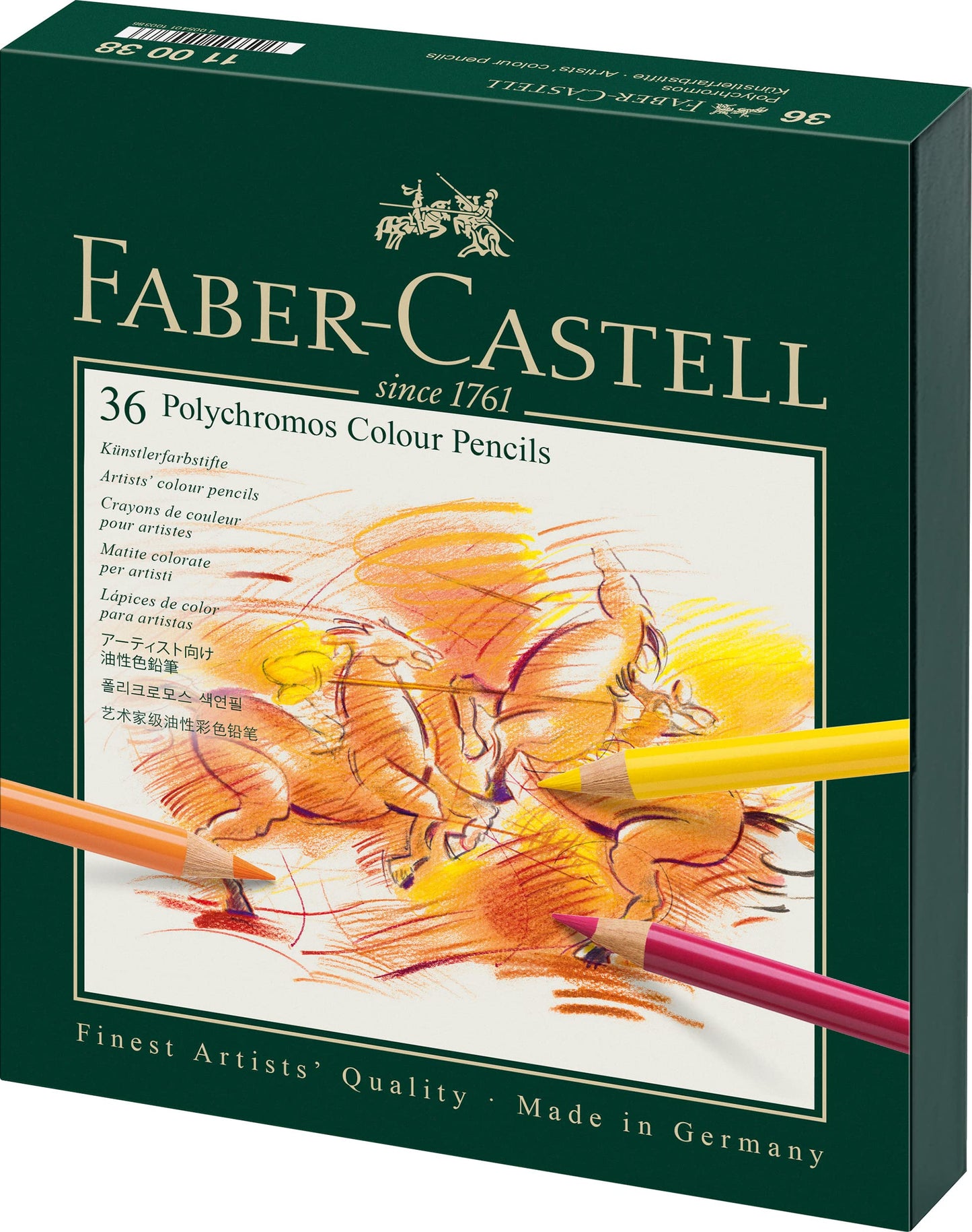 Faber-Castell - Polychromos colored pencils set 36 colors studio case - 110038