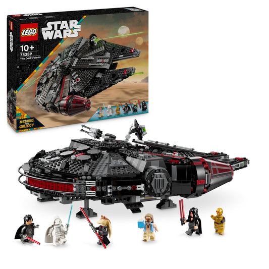 LEGO Star Wars 75389 The Dark Falcon - Display toy with spring-powered shooters, cannons and 6 minifigures including C-3PO - Gift for boys aged 10 and up and adults