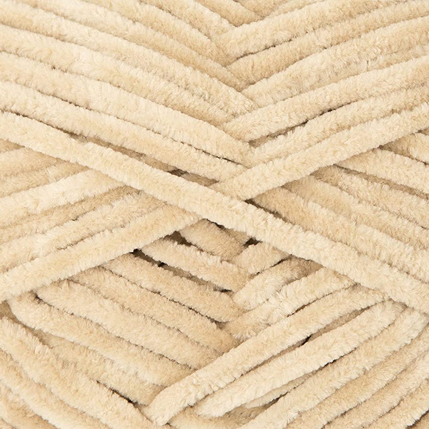 Gründl Wolle Funny uni - soft chenille wool for crocheting - cuddly and skin-friendly - 100% polyester - 10 balls 100 g / 120 m - needle size 5-6, beige - 3442-19