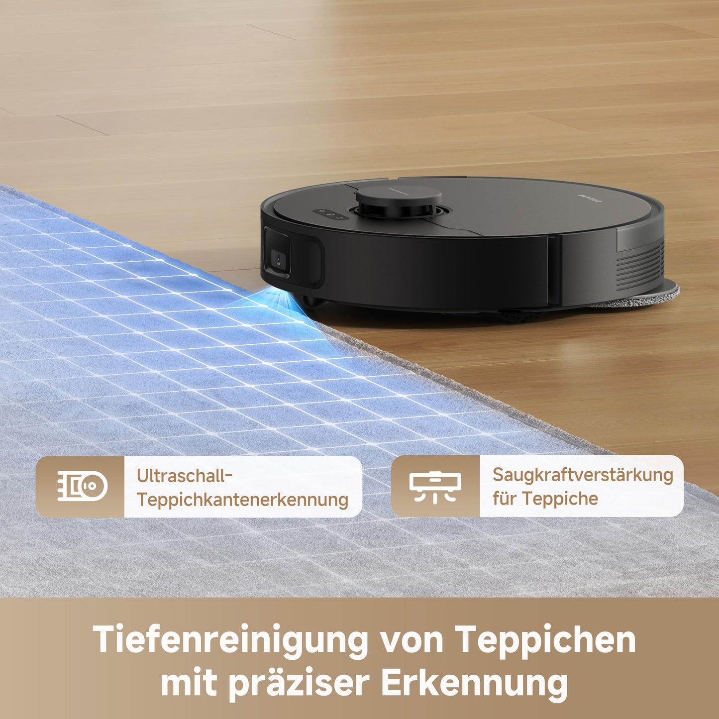 DREAME L10s Pro Gen3, intelligent vacuum and mopping robot, Vormax suction power with 13,000 Pa, DuoScrub mopping system, automatic mop lifting by 7 mm, powerful carpet cleaning, 5,200 mAh battery, black - RLL42SDA