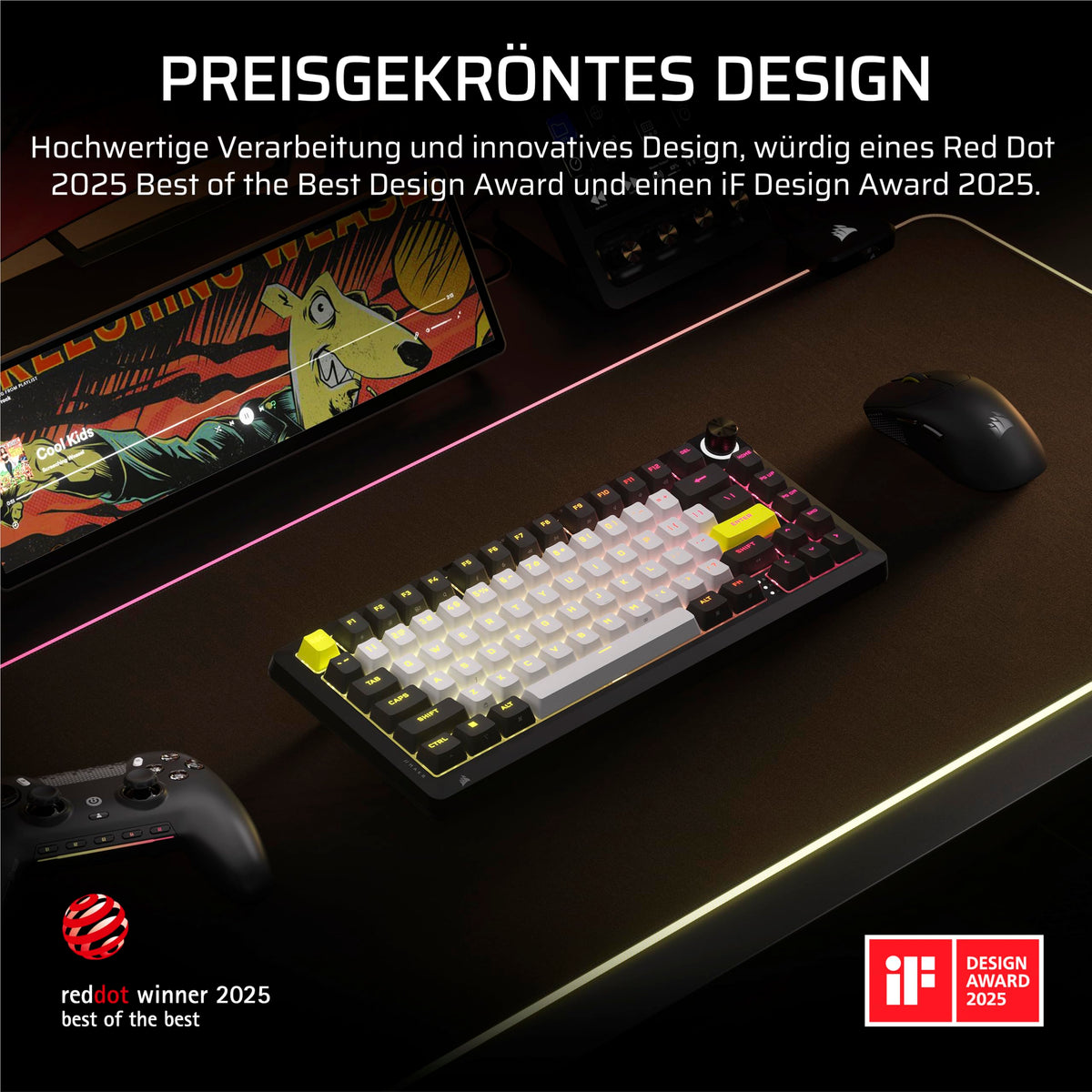 Corsair MAKR PRO 75 Hall Effect DIY-Kabelgebundenă Gaming-Tastatur - CH-91CE21G-DE