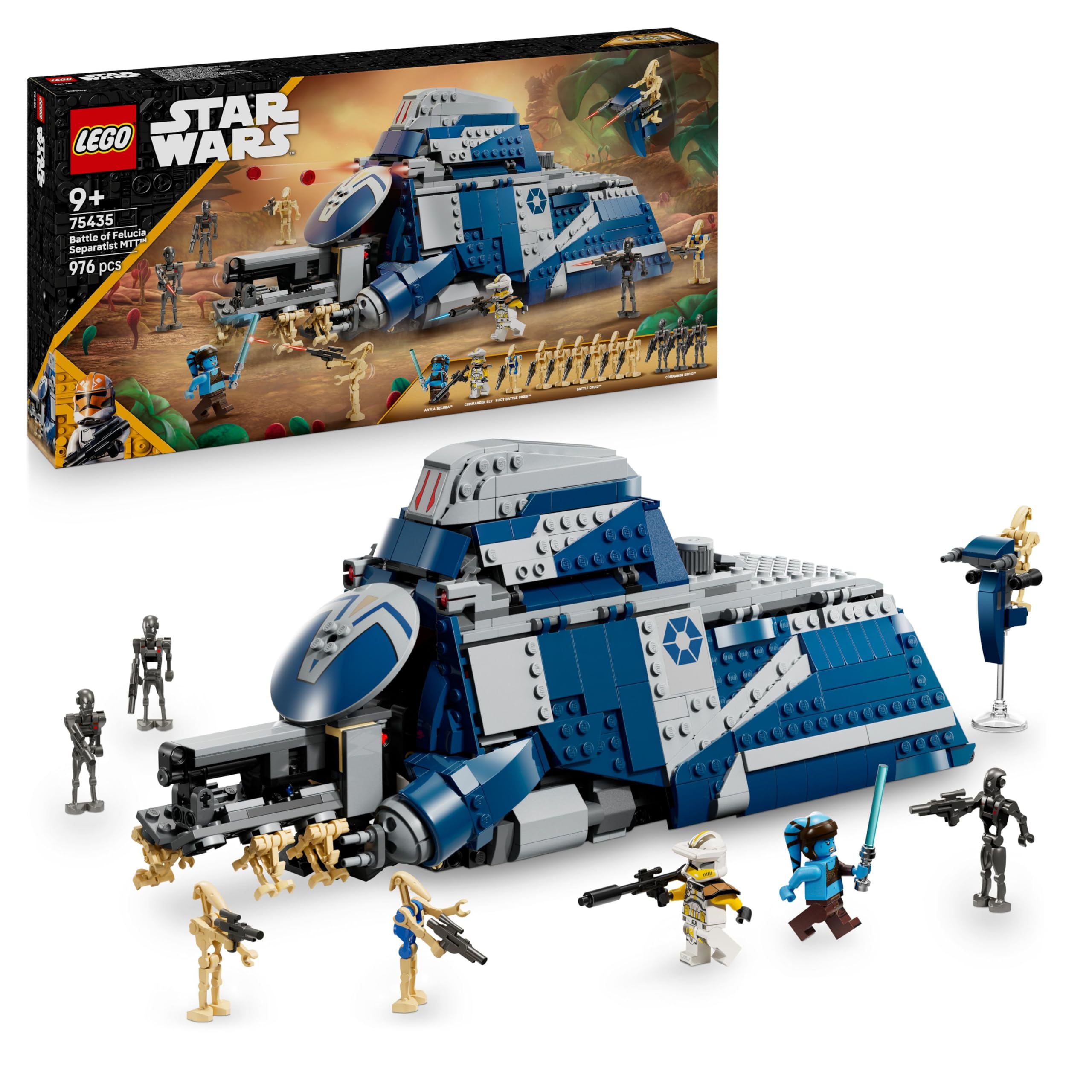 LEGO Star Wars: The Clone Wars MTT of the Separatists in the Battle of Felucia - Toy with Lightsaber - Children's Gift for Boys and Girls - Model Building for Display and Collecting - 75435