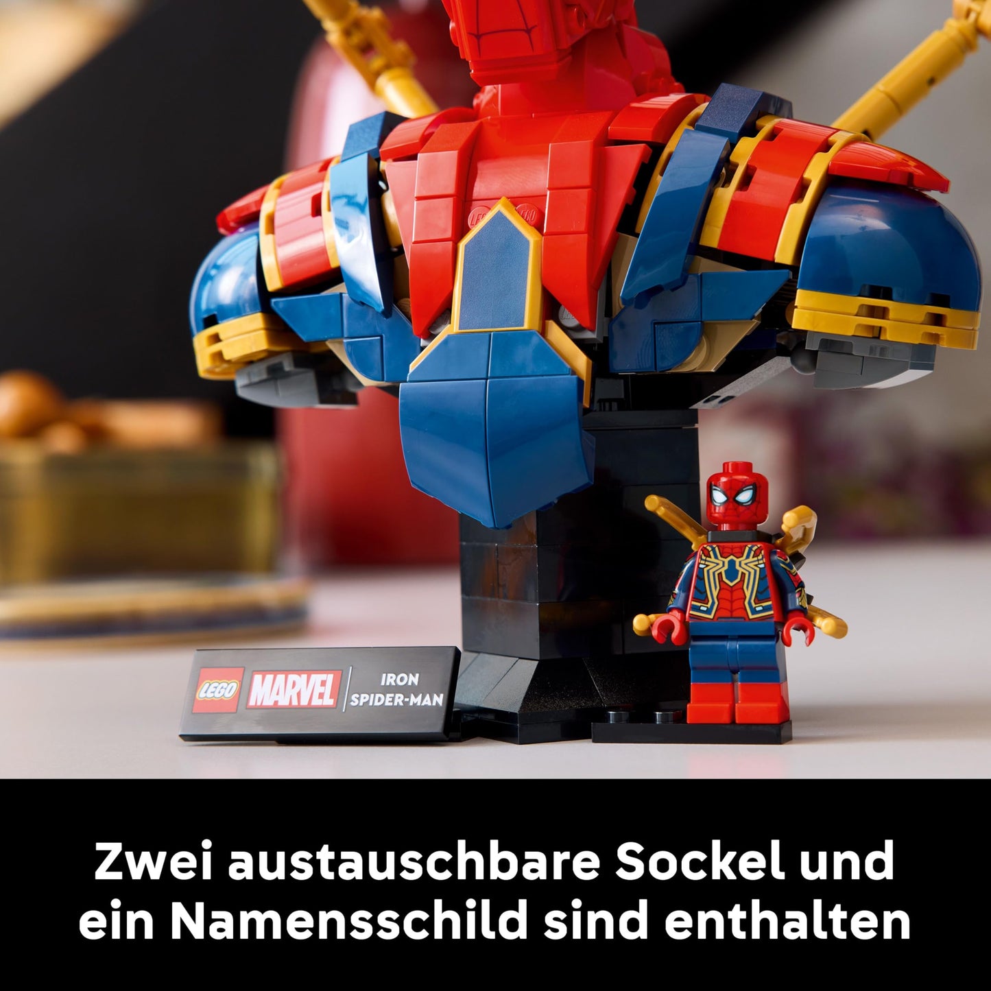 LEGO | Marvel Iron Spider-Man Bust - Model Building for Adults - Including 2 Movable Arms, Rotating Head & Superhero Minifigure - Collectible & Avengers Gift for Fans - 76326