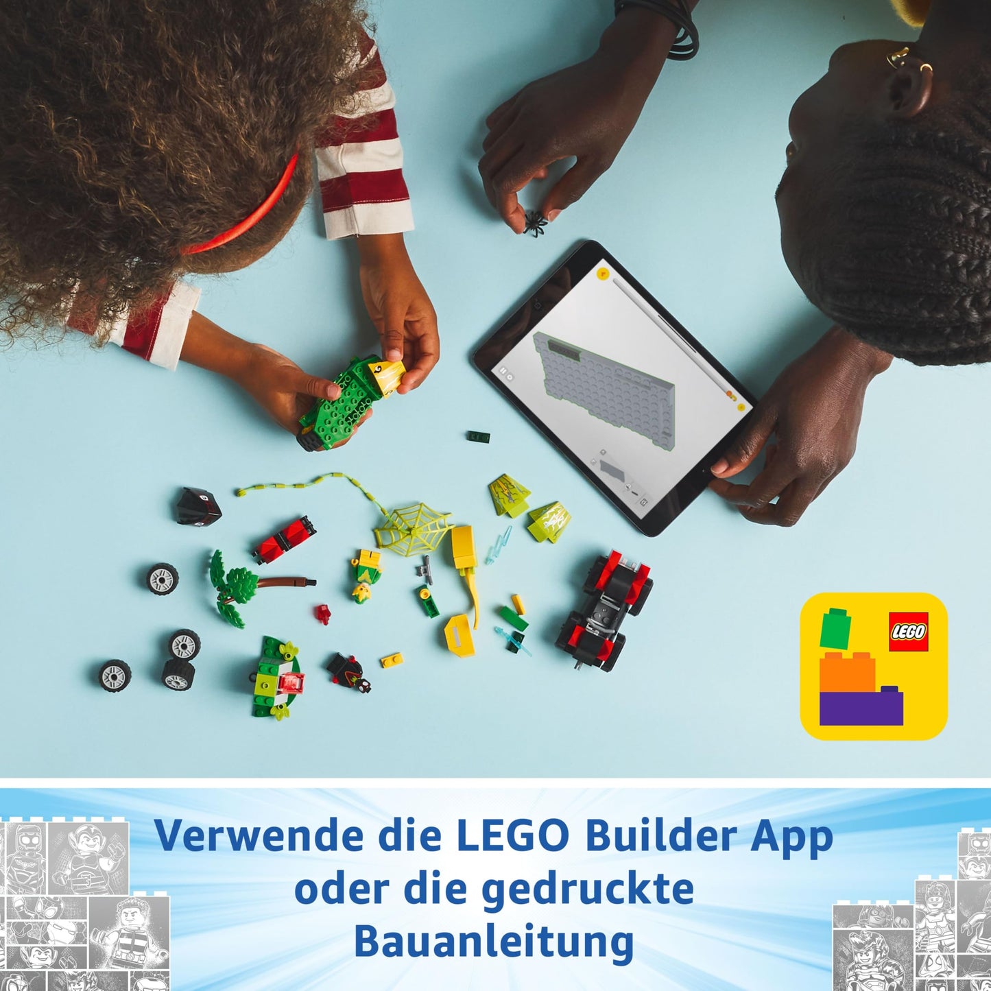LEGO Marvel action fun with Spin and Electro in their dinosaur speedsters, buildable superhero car for boys and girls aged 4 and up, hero set with toy car, Spidey and his super friends 11198