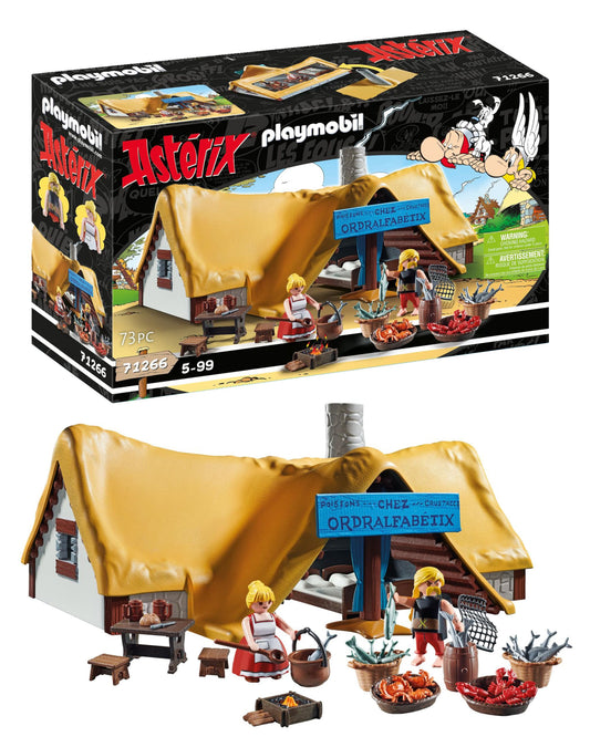 PLAYMOBIL Asterix 71266 Verleihnix's hut, fishmonger Verleihnix and his wife Jellosubmarine, toy for children aged 5 and over