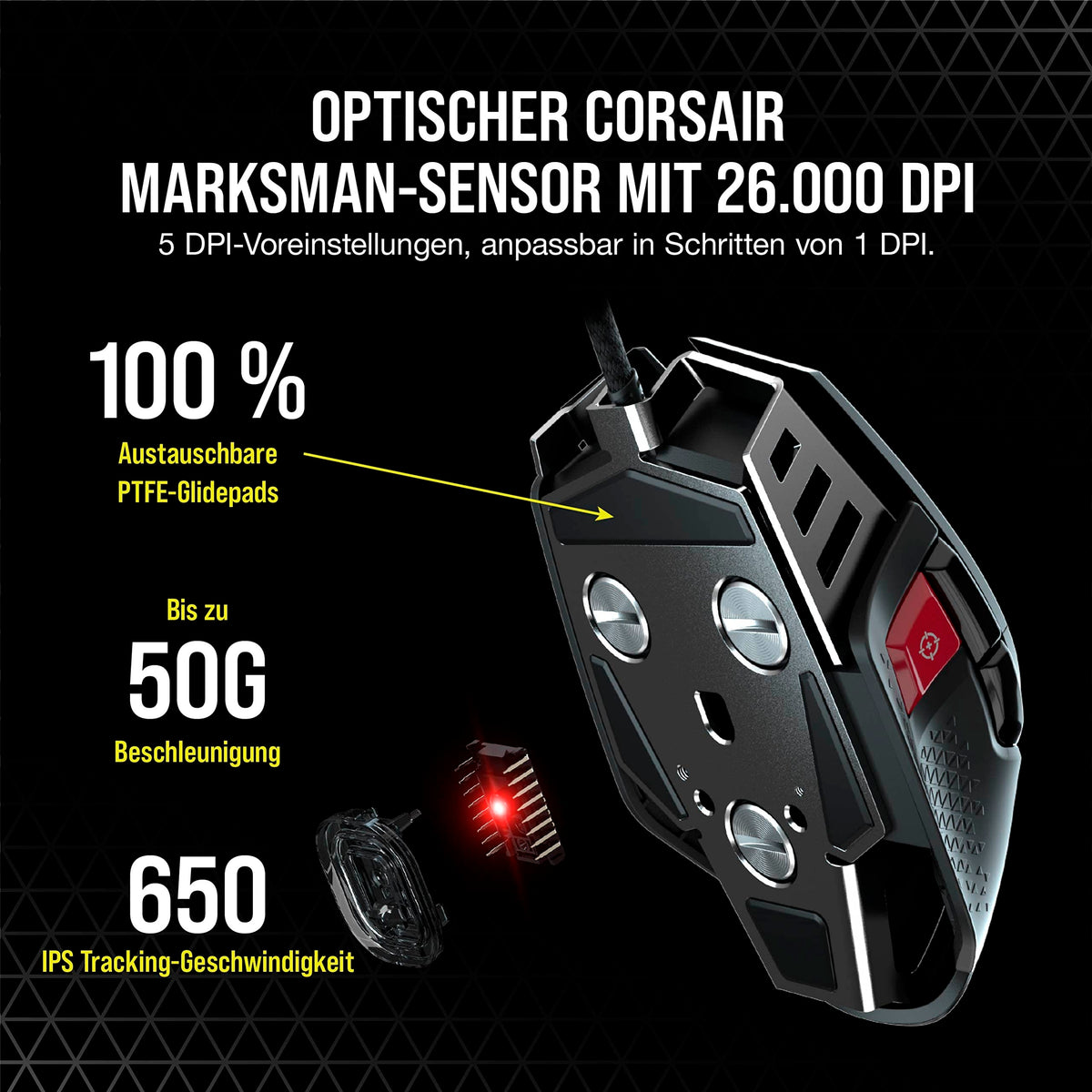 Corsair M65 RGB Ultra Wired Tunable FPS Gaming-Maus - Schwarz - CH-9309411-EU2