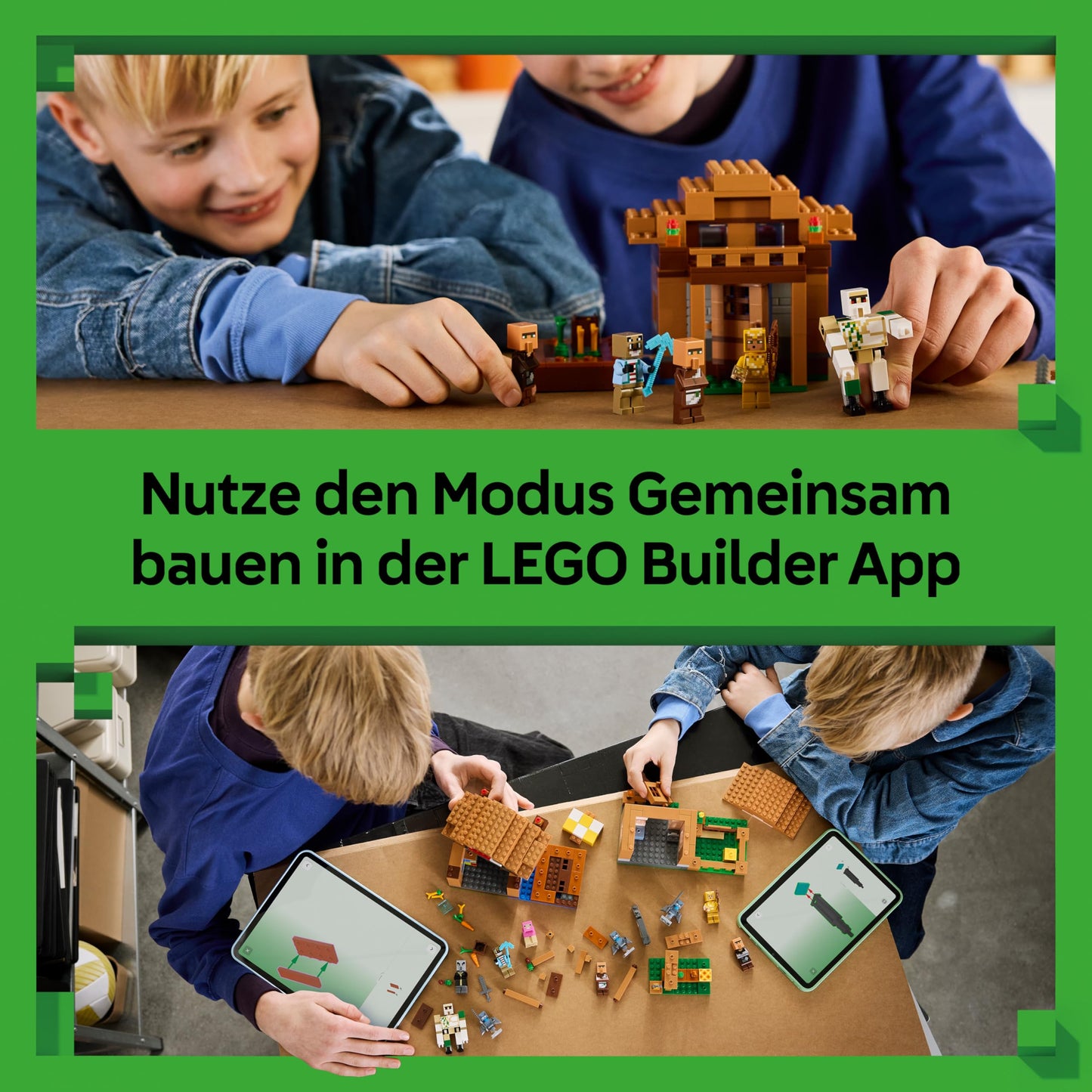 LEGO Minecraft Attack of the Magician on the Village - Model with Garden - 11 Figures Including Bricklayer & Iron Golem - Room Decoration for Children - Gaming Gift for Boys, Girls and Fans from 9 Years - 21596