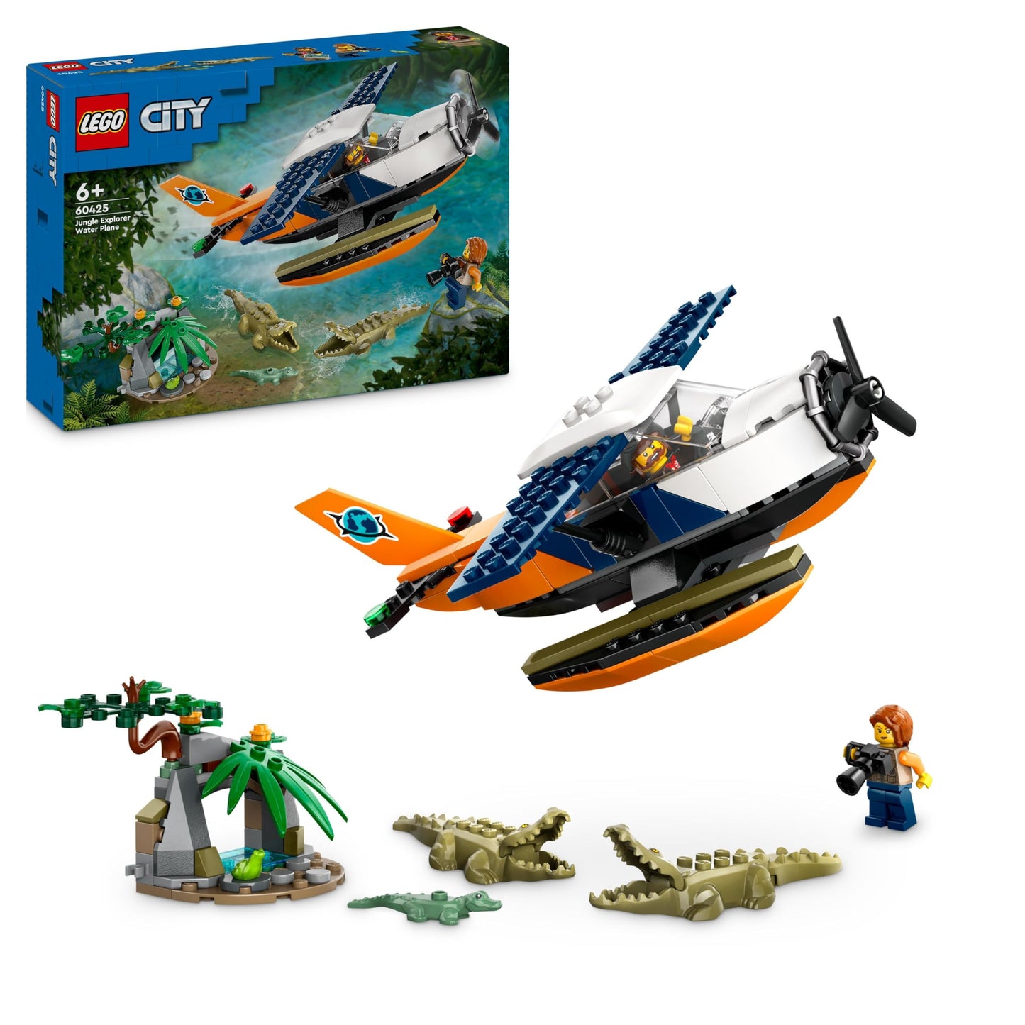LEGO City Jungle Explorer Seaplane Toy for Kids Jungle Toy with Minifigures Explorer Toy for Girls and Boys Ages 6 and Up 60425