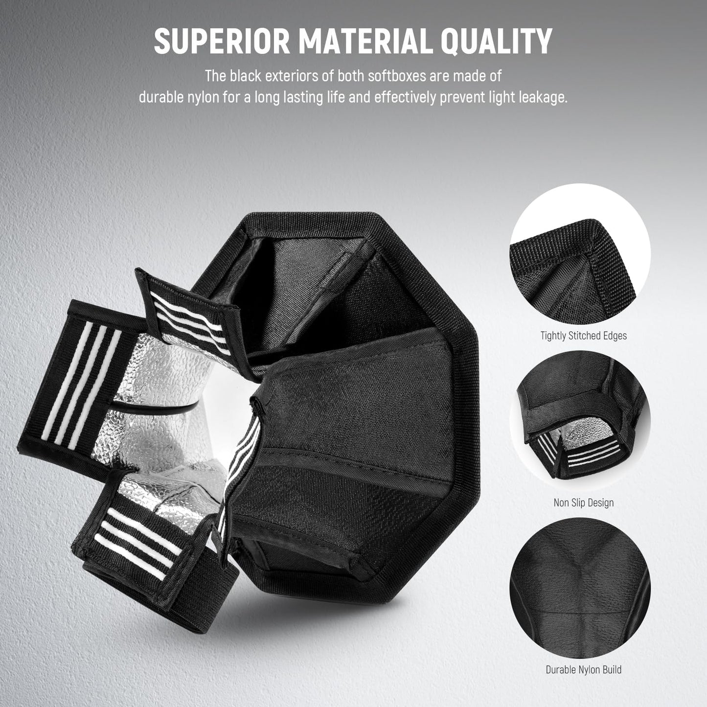NEEWER improved flash diffuser flash softbox, foldable, pack of 2, (5.9"/15cm octagon, 6" x 5" rectangular) for Z2 Z1 V1 round head flashes and compatible with Godox Sony Nikon Canon flash, NS5P