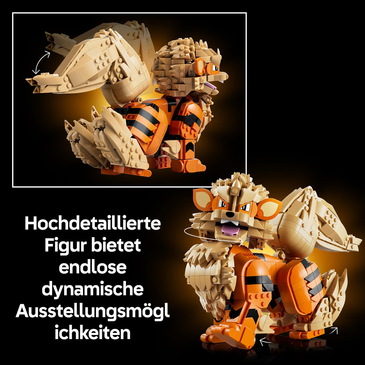 LEGO Pokémon Arcane Figure - Model Kit for Adults - Building Toy with Movable Tail, Legs & Head - DIY Room or Shelf Decoration - Collectible Gaming Gift - 72160