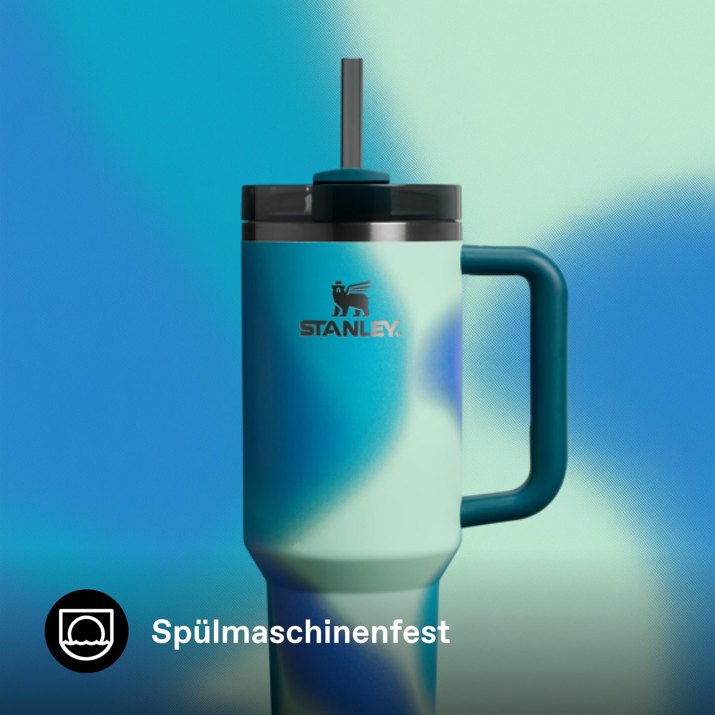 STANLEY 1913 Quencher H2.0 Flowstate Drinking Bottle with Straw 1.2L - Thermo Mug Cools 11 Hours - 48 Hours Ice Cooled - Thermos Bottle BPA Free - Stainless Steel Drinking Cup - Coastal Teal Motion - 100000115754