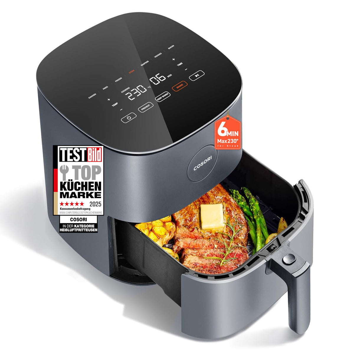 Cosori Airfryer, 4.7L 7-in-1 hot air fryer - ‎CAF-L501