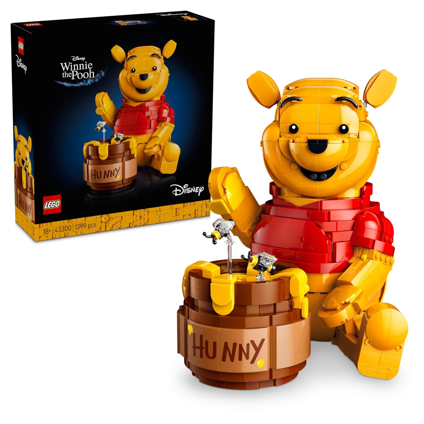 LEGO | Disney Winnie the Pooh - model building for adults to display - with honey pot, collector's minifigure & Eeyore figure - DIY nostalgic gift idea for fans - 43300