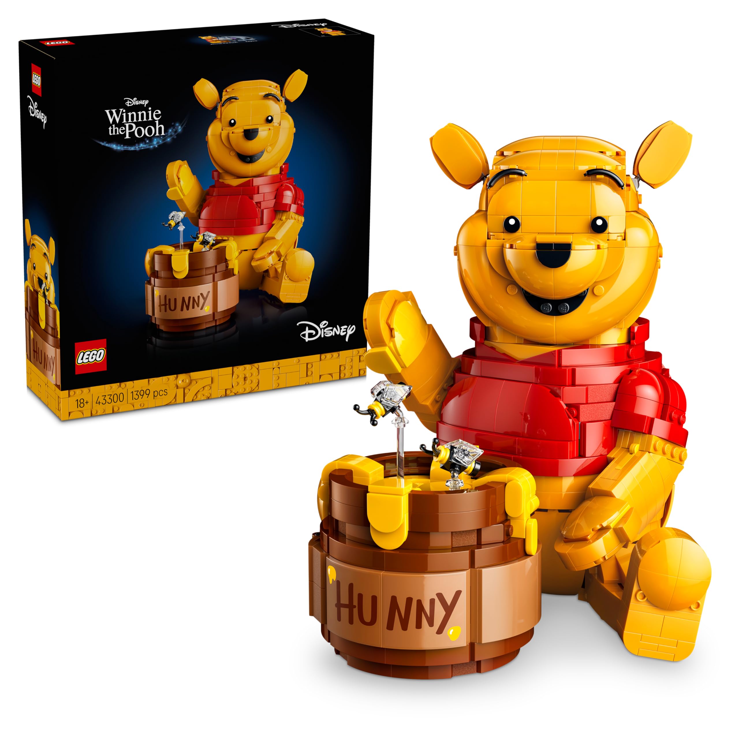 LEGO | Disney Winnie the Pooh - model building for adults to display - with honey pot, collector's minifigure & Eeyore figure - DIY nostalgic gift idea for fans - 43300